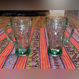 Anchor Hocking Coca Cola Embossed Retro Drinking Glasses Set of 2
